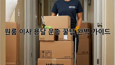 원룸 이사, 용달 운송 꿀팁 완벽 가이드!